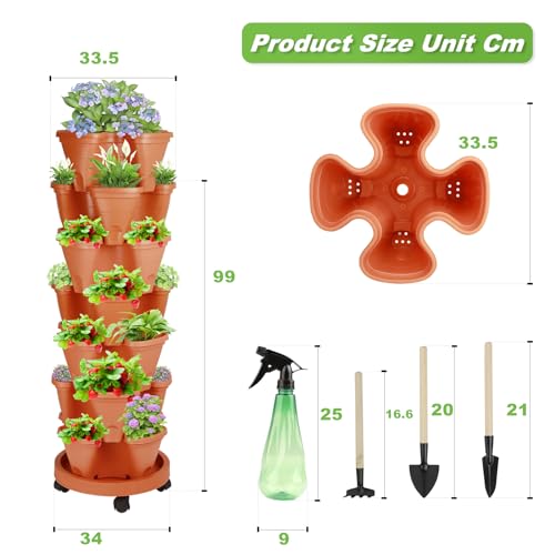 2 Set of 7 Tier Vertical Garden Planter White O661497
