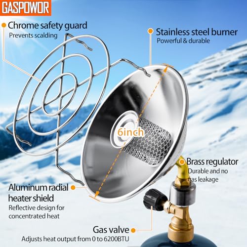 Propane Gas Heater with Windproof USB Lighter, Cordless with Cylinder Stand X9487