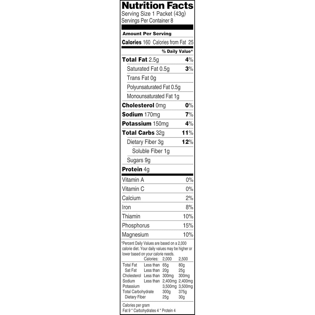 Gluten Free Maple & Brown Sugar Instant Oatmeal, 12.1 Oz B18448