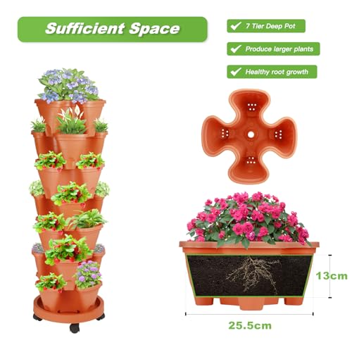 2 Set of 7 Tier Vertical Garden Planter White O661497