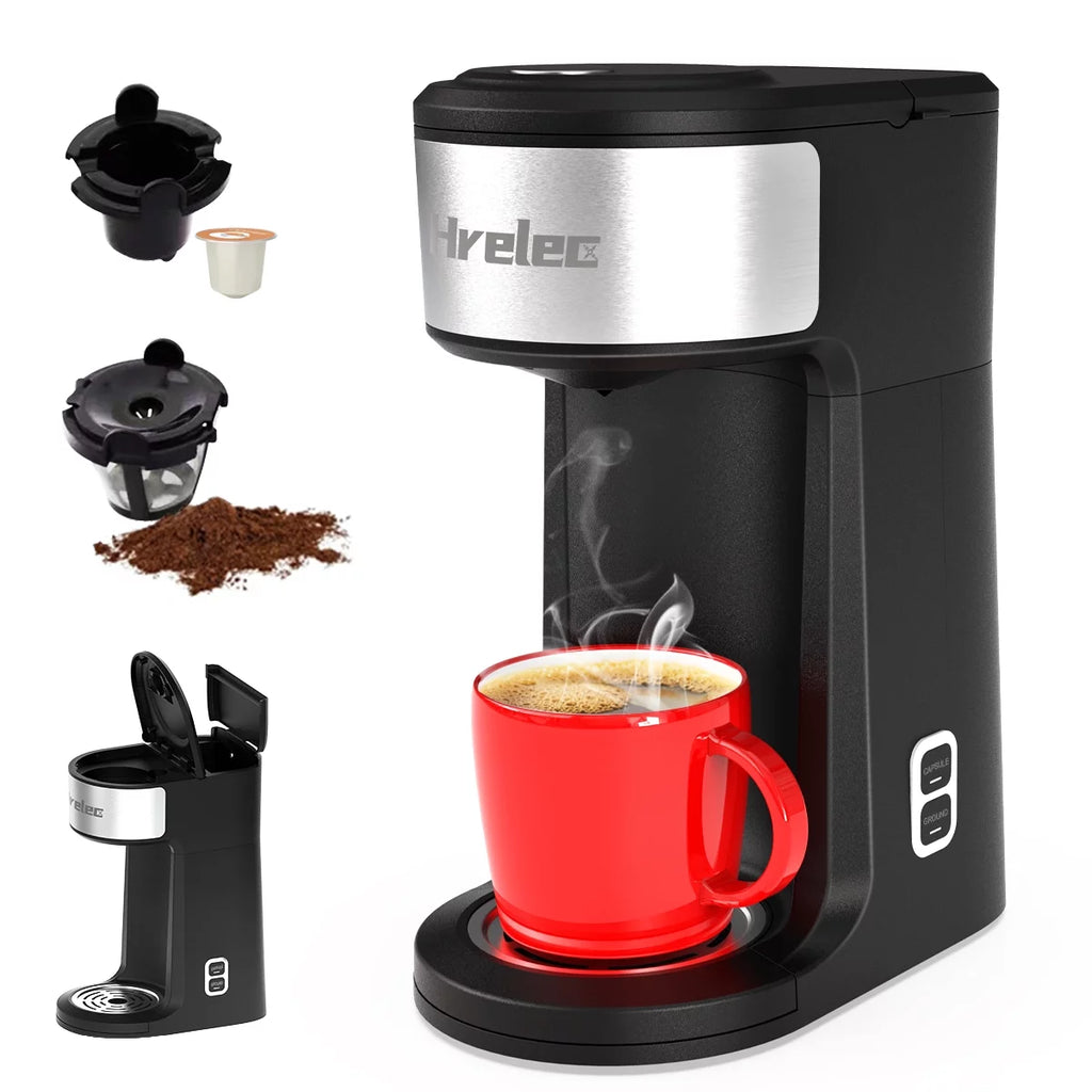 Mini Coffee Machine with Self-Cleaning Function and 8-14 oz Brew Size A2378
