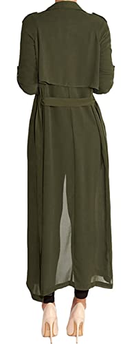 Women's Long Sleeve Chiffon Lightweight Maxi Sheer Duster Cardigan P2949