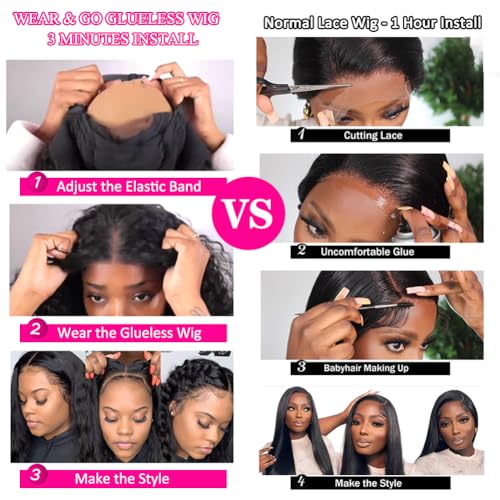 Glueless Human Hair Deep Wave Bob Wig 4x4 Curly Lace Front Wig 180% Density 10 Inch S735