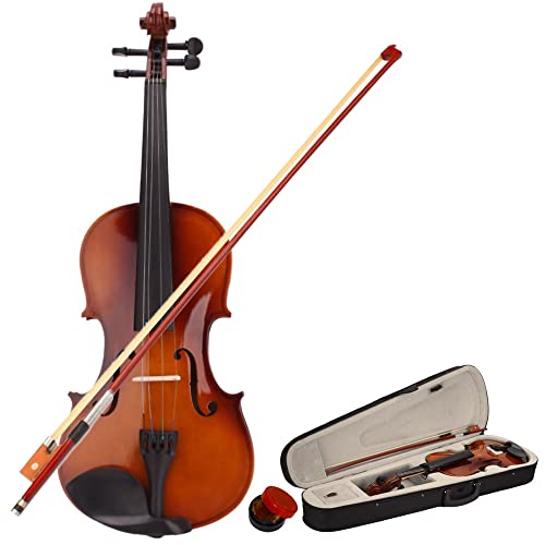 Pink Solid Wood Acoustic Violin Set with Case, Bow, Rosin N5766