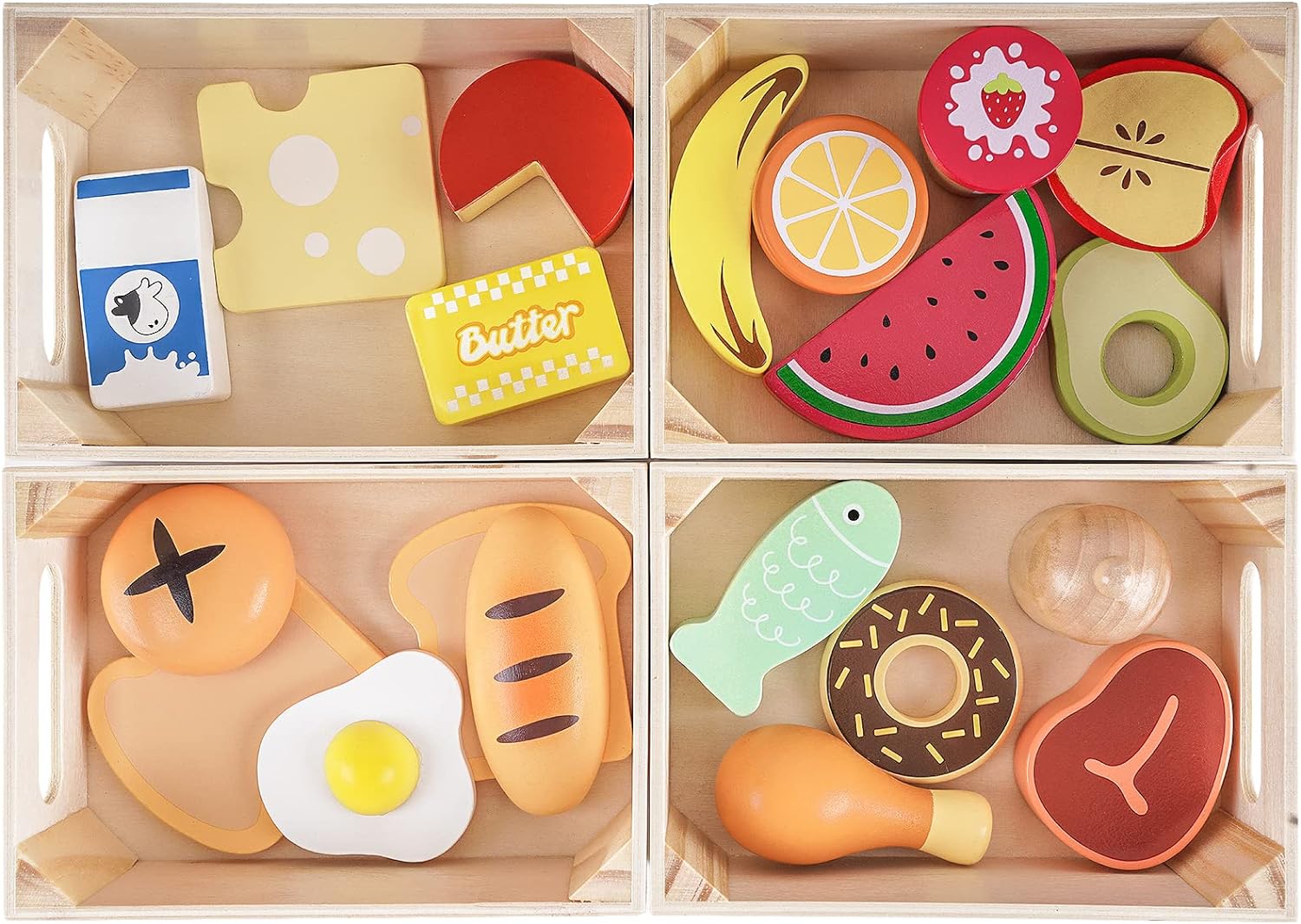 Wooden Play Food Sets for Toddlers E38265