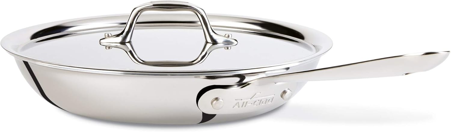 10 Inch Stainless Steel Fry Lid and 3-Quart Stainless Steel Sauce Pan with Lid W78691