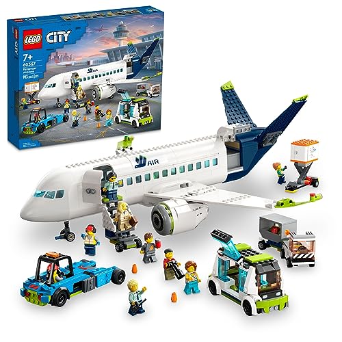 Passenger Airplane Building Toy Set with 9 Minifigures N6391