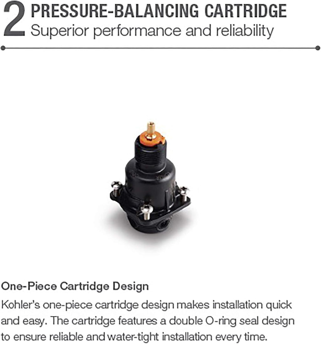Gray Pressure-Balancing Valve Body and Cartridge Kit Z1341