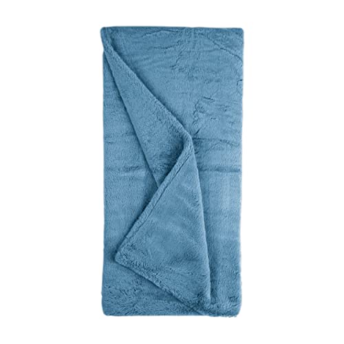 Faux Fur Reversible Large Throw Blanket (45x72, Oyster) Q77384