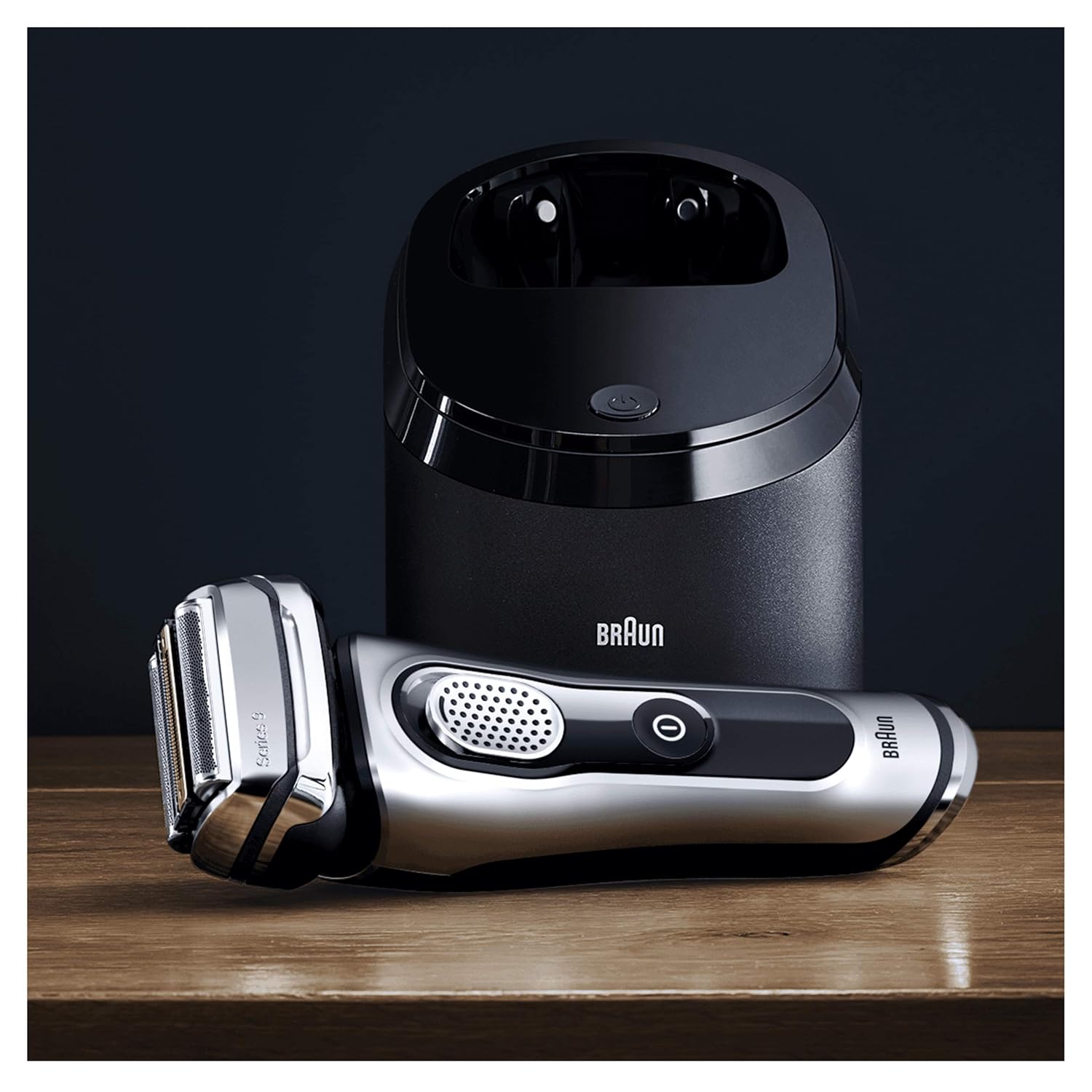 Silver Electric Shaver, Wet and Dry, Rechargeable Cordless Razor with Clean & Charge Station and Travel Case J2895