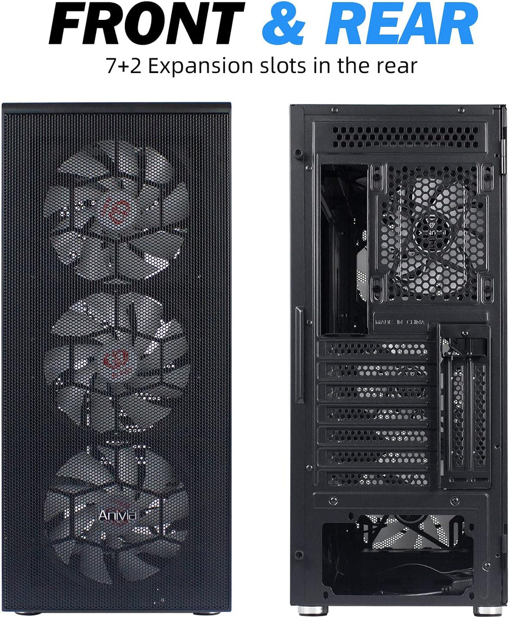 ATX Mid-Tower PC Gaming Case with 6 x 140mm Fans Glass Side Panel B396