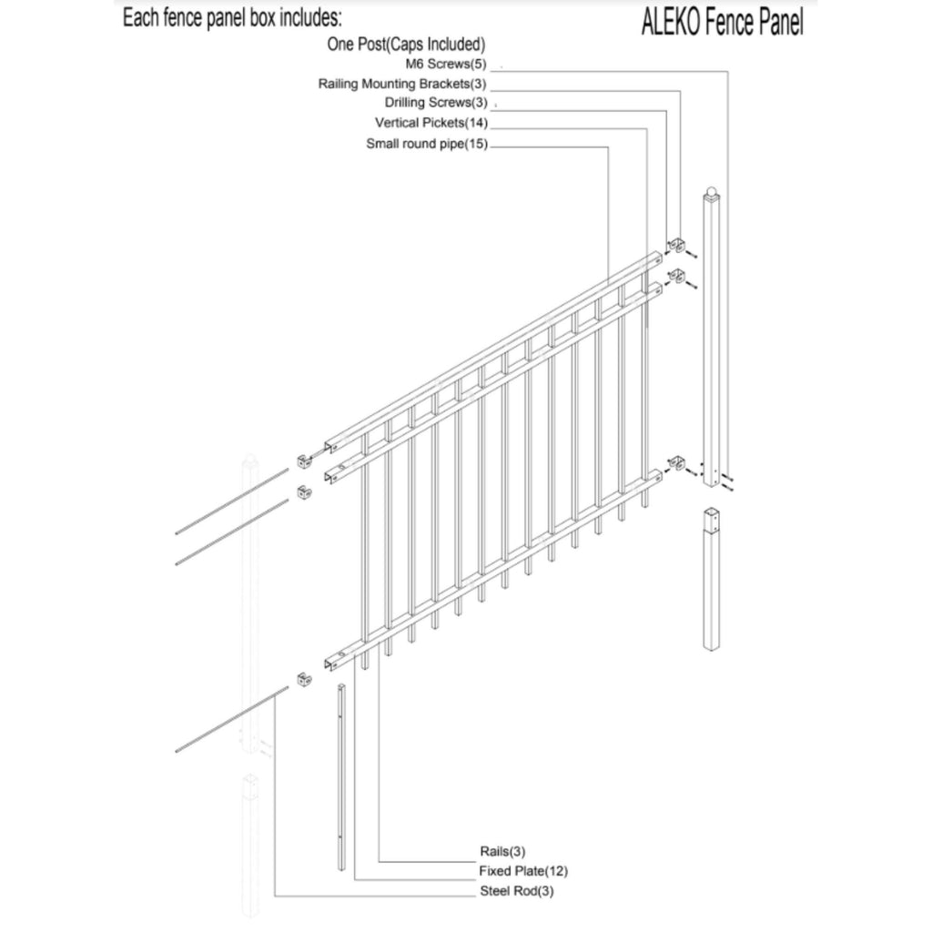 8 ft. Steel Fence Panel J684613