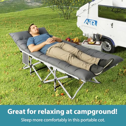 2 Pack Heavy Duty Folding Camping Cot with Carry Bag Y1924