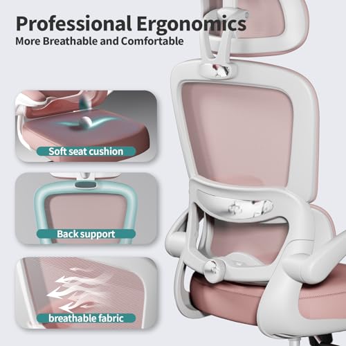 Ergonomic Mesh High Back Office Chair with Wheels (Black) J124950
