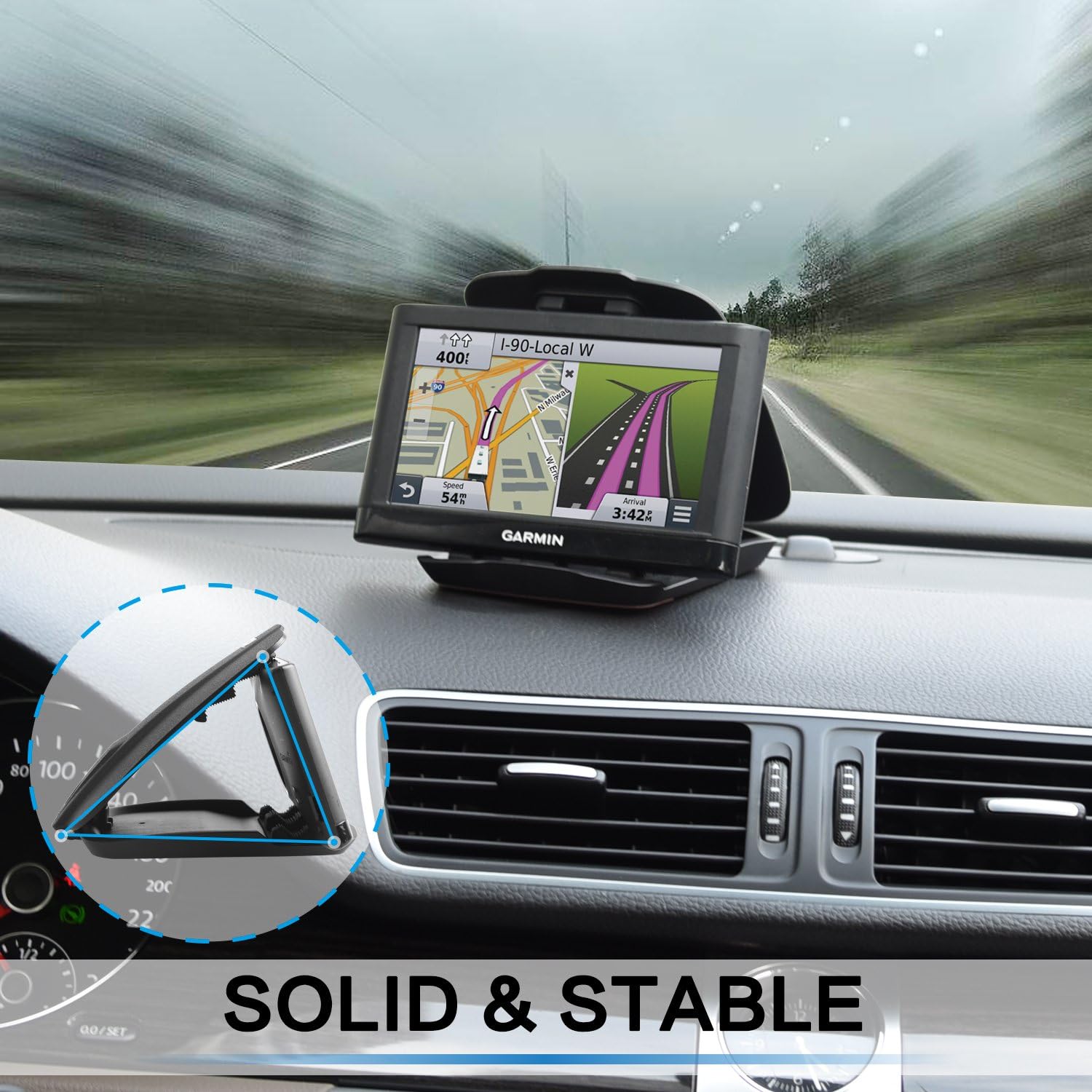 Matte Black Car Adhesive Non-Slip Dashboard Mount J79574
