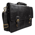 Black Leather Laptop Briefcase D942