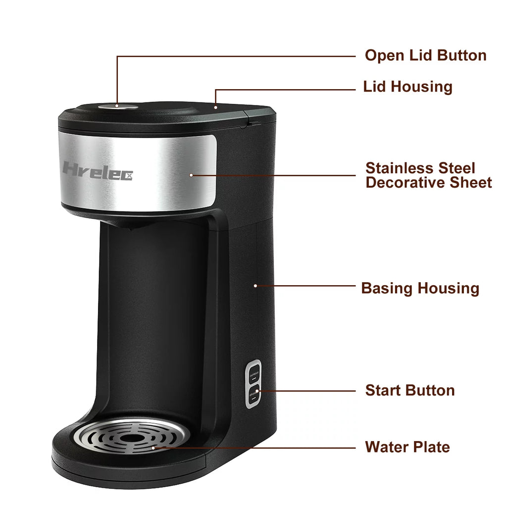 Mini Coffee Machine with Self-Cleaning Function and 8-14 oz Brew Size A2378