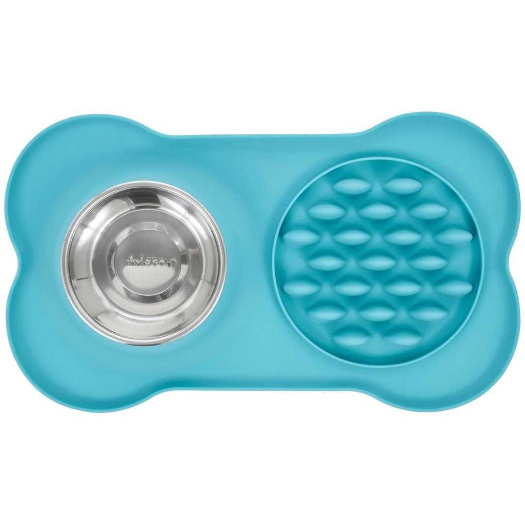 Silicone Slow Feeder Mat with Stainless Steel Bowl P76952