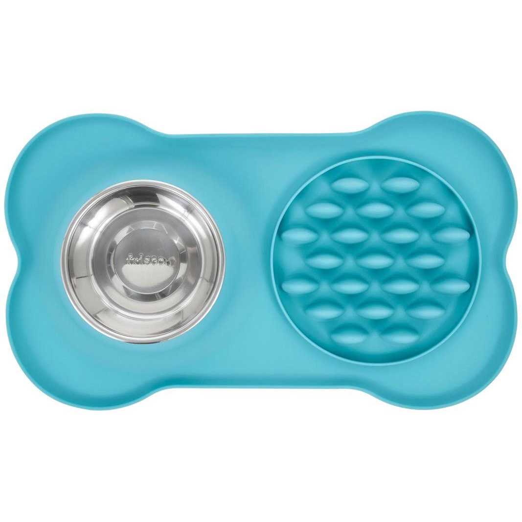 Silicone Slow Feeder Mat with Stainless Steel Bowl P76952