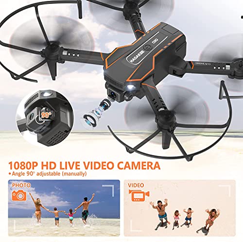 Mini Drone with Camera, Remote Control Helicopter, FPV RC Quadcopter with 1080P Live Video Camera, Gravity Control, 3 Batteries, Carrying Bag X277