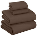 King Size 100% Cotton Brushed Flannel Bed Sheet Sets 4 Pcs Grey Plaid H262985