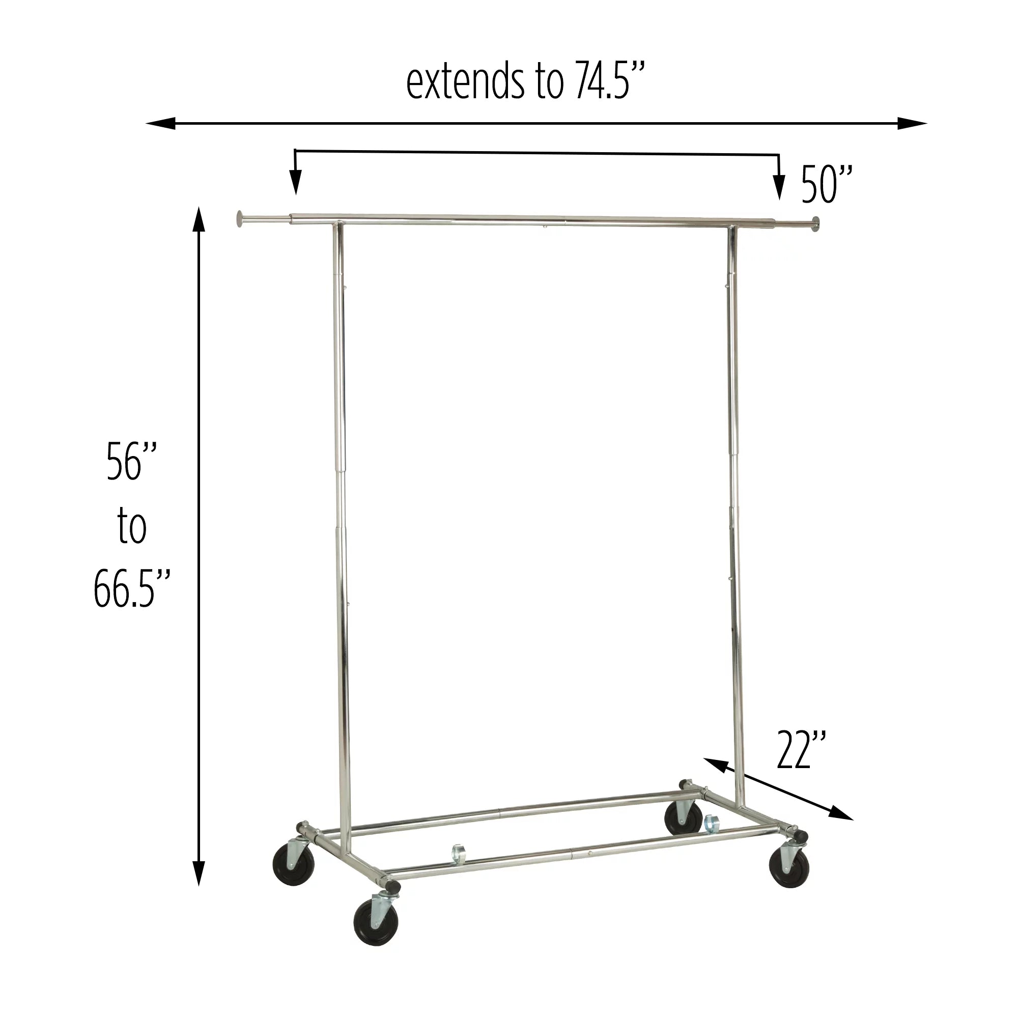 Chrome Steel Folding Expandable Rolling Clothes Rack I1646