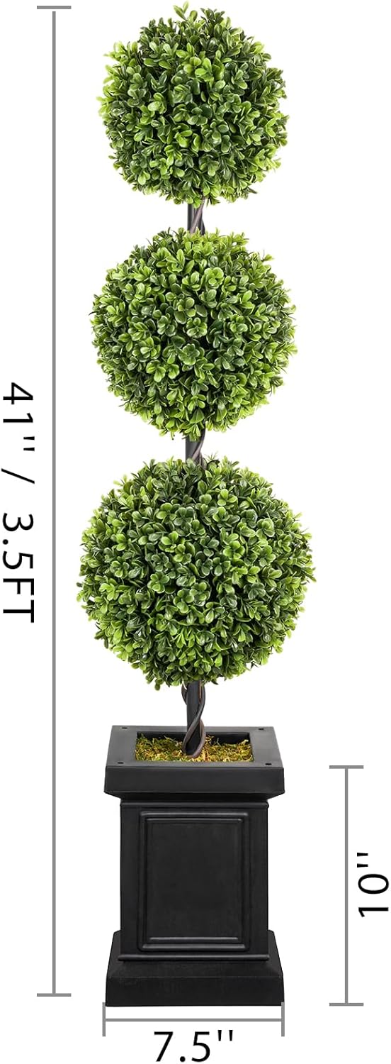 Set of 2 3.5ft Artificial Boxwood Topiary Trees V85578