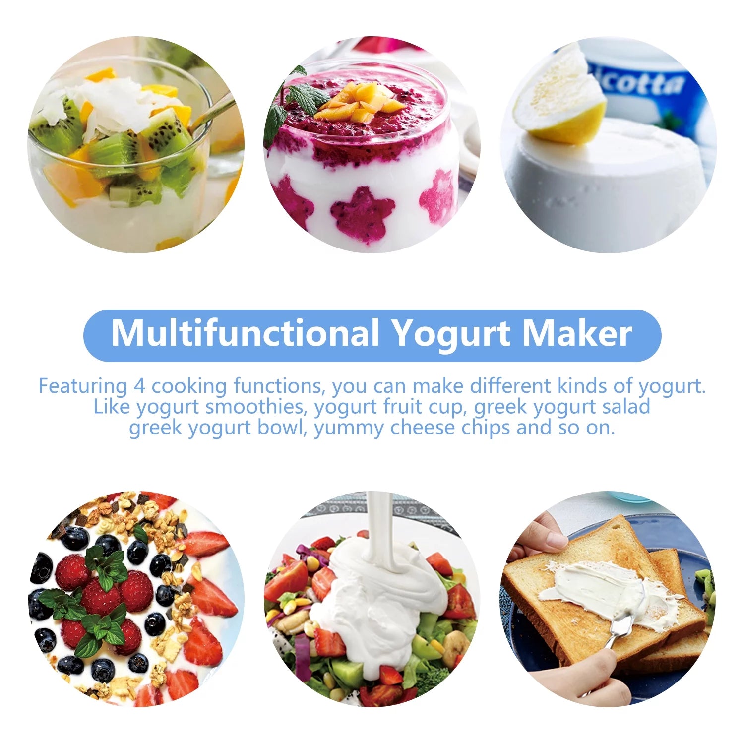 Greek Stainless Steel Yogurt Maker 2 Glass Jars B63551