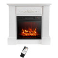 32 Inch Electric Fireplace with Mantel, Remote Control, Brown G19388