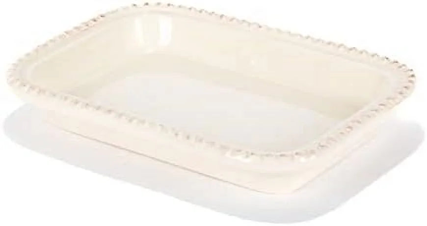 Cream Ceramic Butter Dish With Metal Work D27498