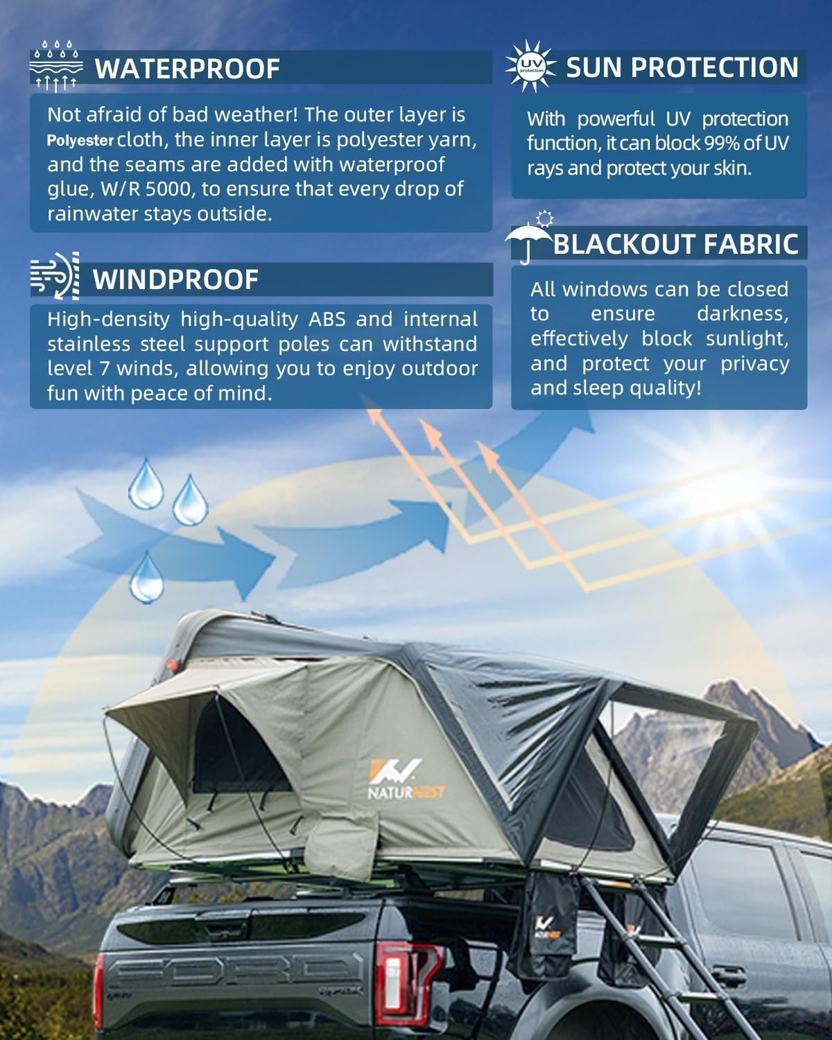 Hard Shell Rooftop Tent with 2 Chair M397