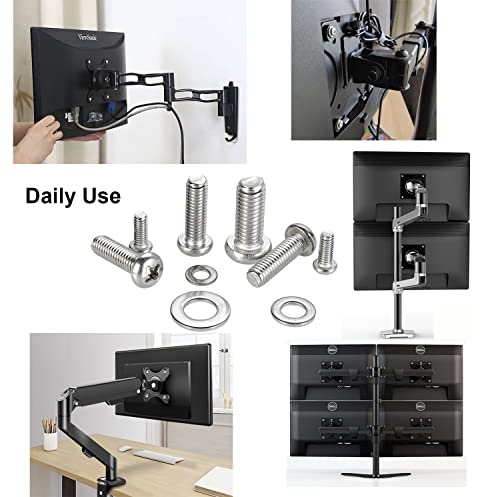 24pcs M4 M6 M8 Stainless Steel Screws Washers TV Mount Hardware Kit F2075