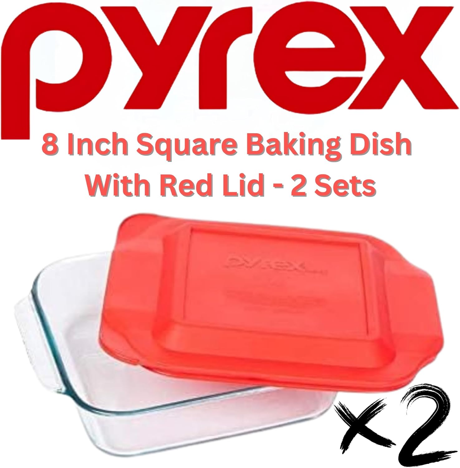8 Square with red cover (2 PACK) X2138