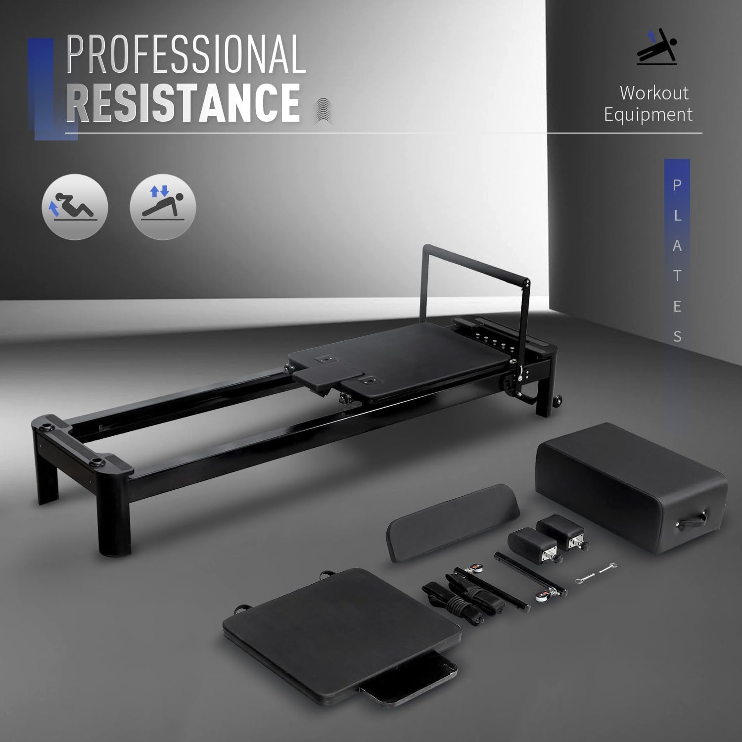Aluminium Pilates Reformer with Reformer Box and Padded Jump Board Q2303