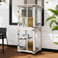 Gray 71" Wooden Cat Cage with Scratching Post J899628