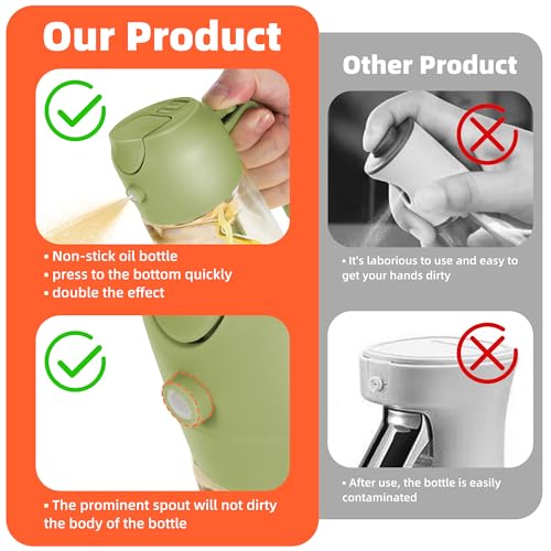 2Pcs Black 2-in-1 Oil Dispenser and Sprayer 470ml N4743