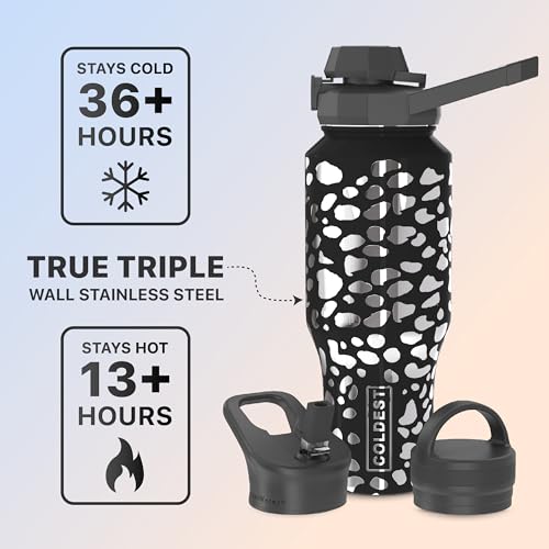 46 oz Vacuum Insulated Stainless Steel Water Bottle with Handle W350