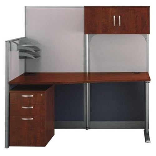 65W Pure White Straight Cubicle Desk with Storage V473