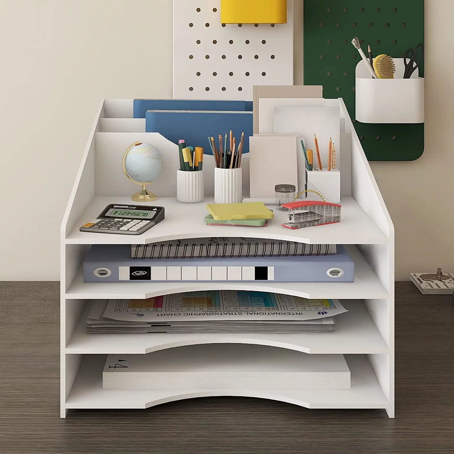 White Letter Tray Paper Organizer D9738