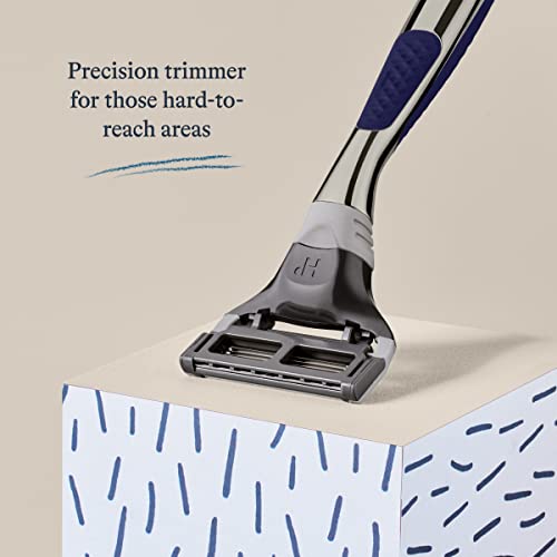 Chrome Razor Handle with 5 Blade Razor and Precision Trimmer, 3 Cartridges O9757