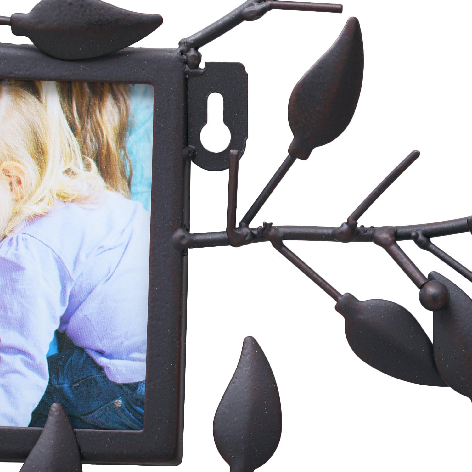 Black Metal Wall Hanging Picture Frame with 8 Openings S476