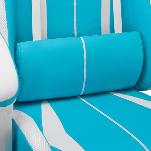 Blue and Black RGB Gaming Chair with Speakers and Footrest A84051