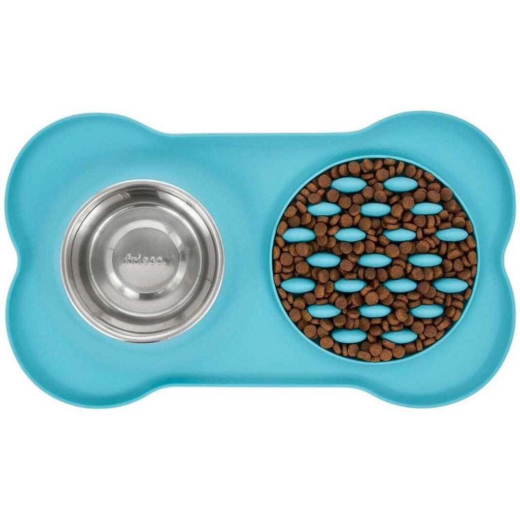 Silicone Slow Feeder Mat with Stainless Steel Bowl P76952