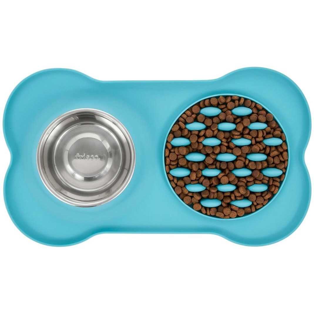 Silicone Slow Feeder Mat with Stainless Steel Bowl P76952