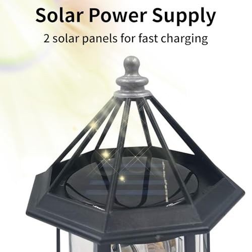 LED Solar Powered Lighthouse, 360 Degree Rotating, IP65 Waterproof Outdoor Garden Lamp (Black) R8394