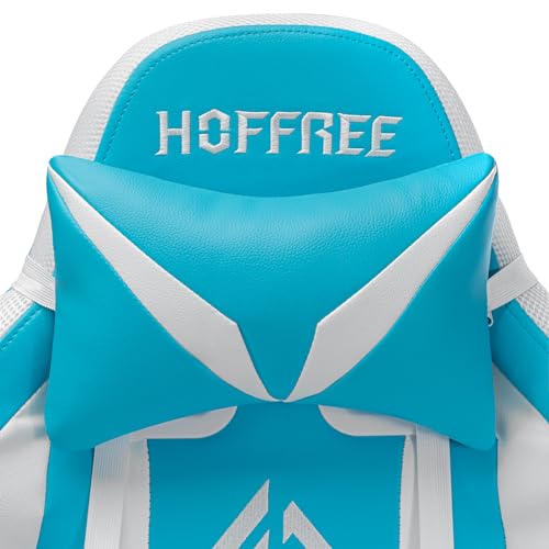 Blue and Black RGB Gaming Chair with Speakers and Footrest A84051