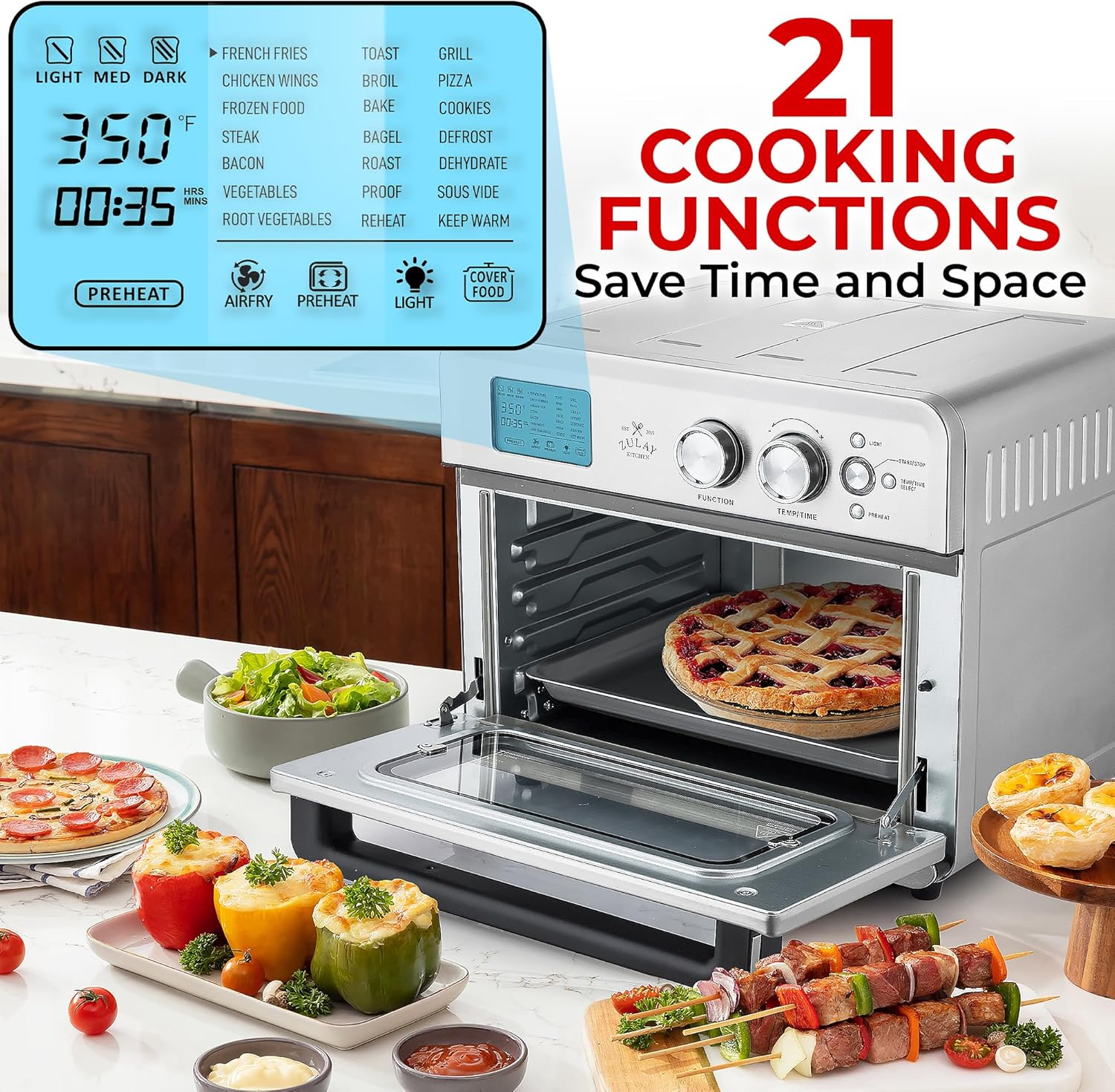 26.4Qt Stainless Steel Air Fryer Toaster Oven Combo O98909