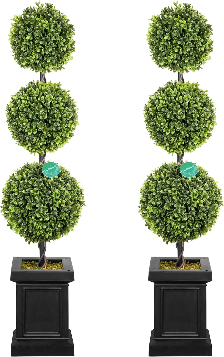 Set of 2 3.5ft Artificial Boxwood Topiary Trees V85578