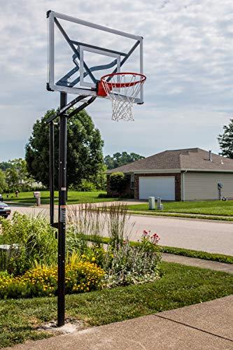 54" and 60" In-Ground Basketball Hoops with Adjustable-Height Basketball Goal Backboard Z6938