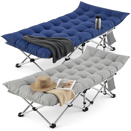 2 Pack Heavy Duty Folding Camping Cot with Carry Bag Y1924